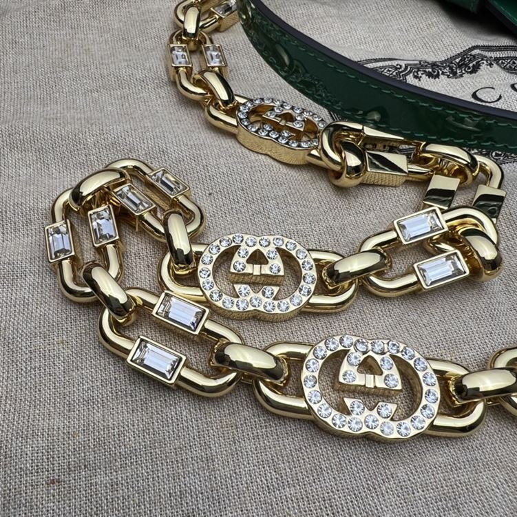 GUCCI JACKIE 1961 MINI SHOULDER BAG WITH GREEN PATENT LEATHER – GB76