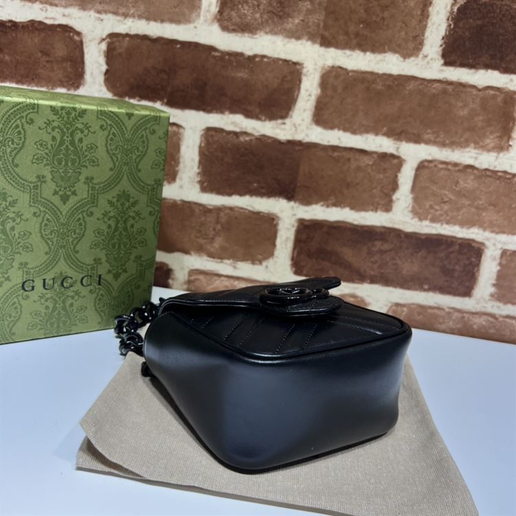 GUCCI MARMONT BELT BAG IN BLACK LEATHER – GB17