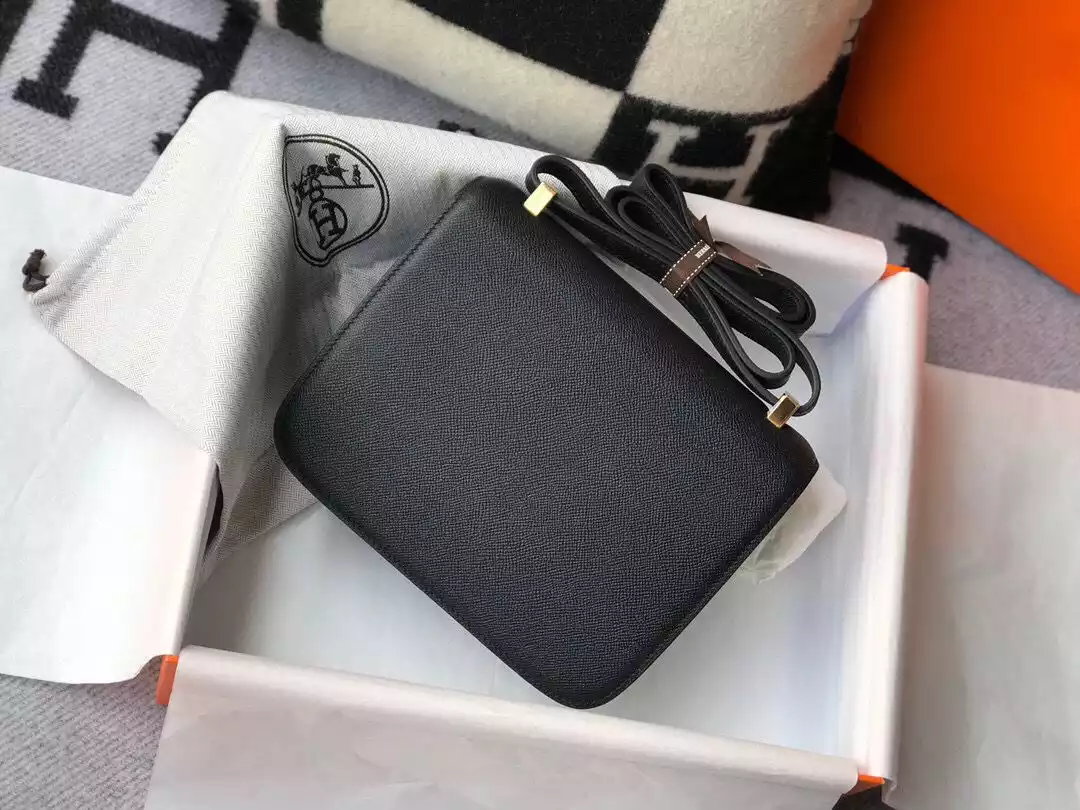 Hermes Black Constance MM 24cm Epsom Leather Bag – HW040