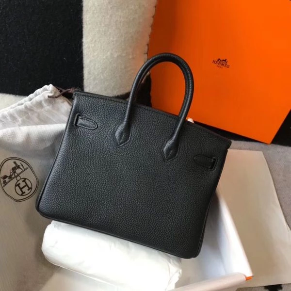 Hermes Birkin 25cm Bag In Black Clemence Leather GHW – HW010