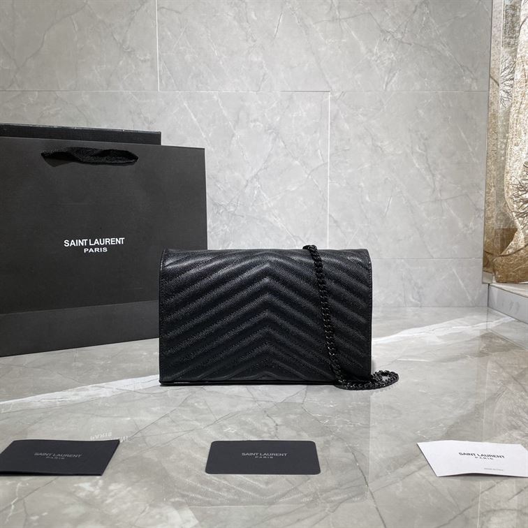 YSL MONOGRAMME CHAIN WALLET BLACK BAG – YB032
