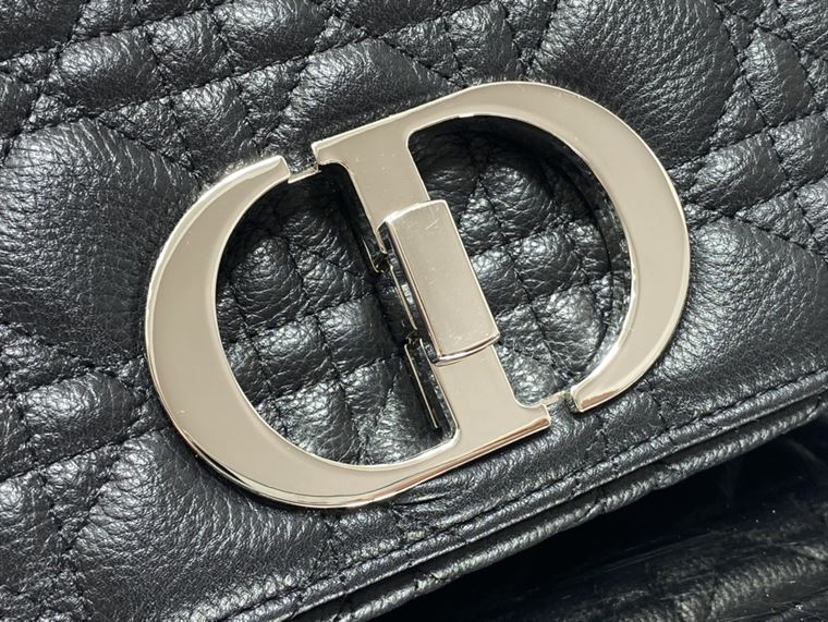 DIOR SMALL DIOR CARO BAG BLACK SUPPLE CANNAGE CALFSKIN – DOB117