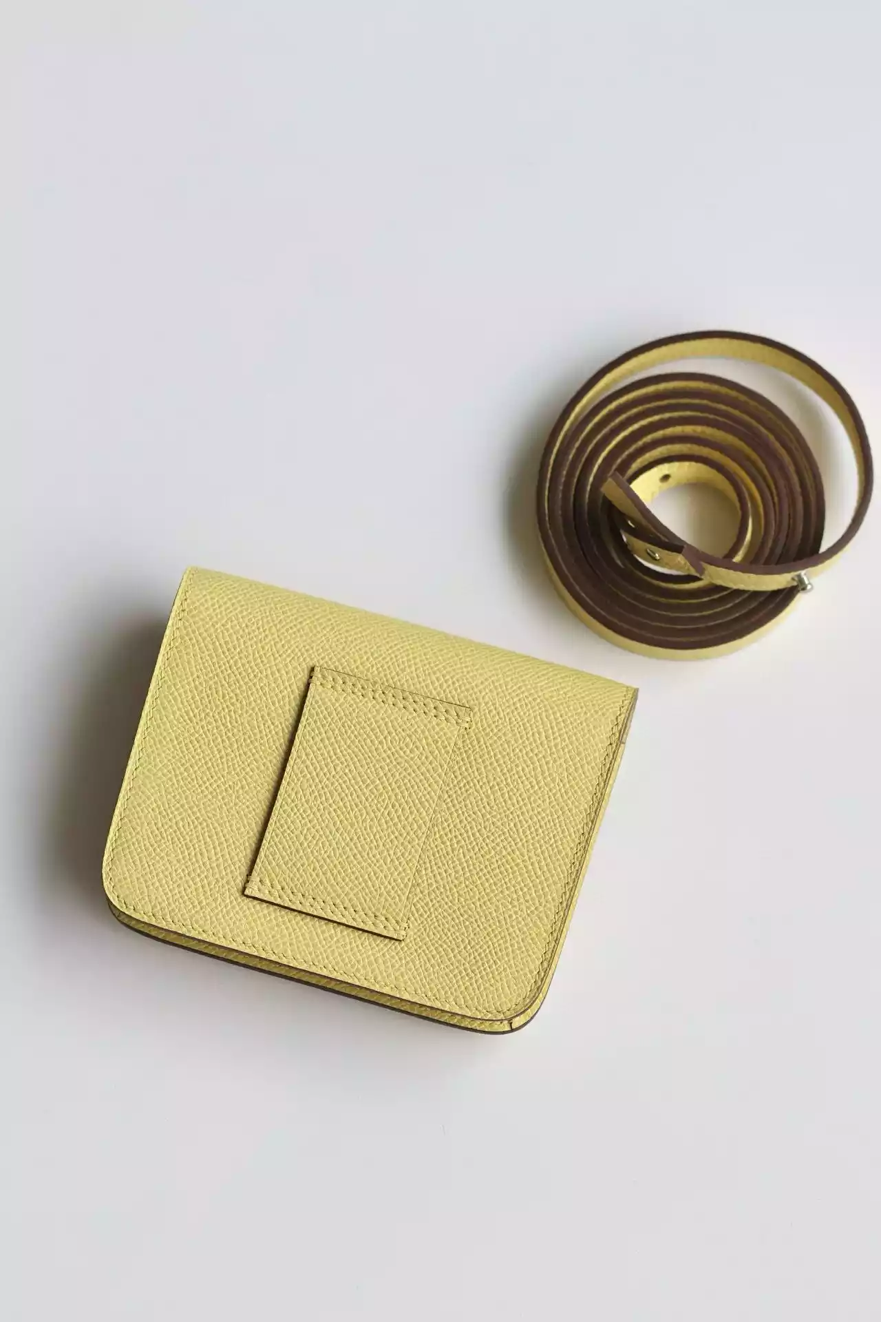 Hermes Constance Slim Wallet in Jaune Poussin Epsom Calfskin – HW163