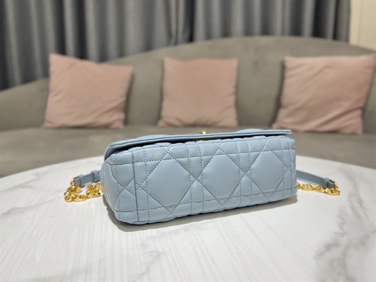 DIOR MEDIUM DIOR CARO BAG BLUE QUILTED MACROCANNAGE CALFSKIN – DOB066