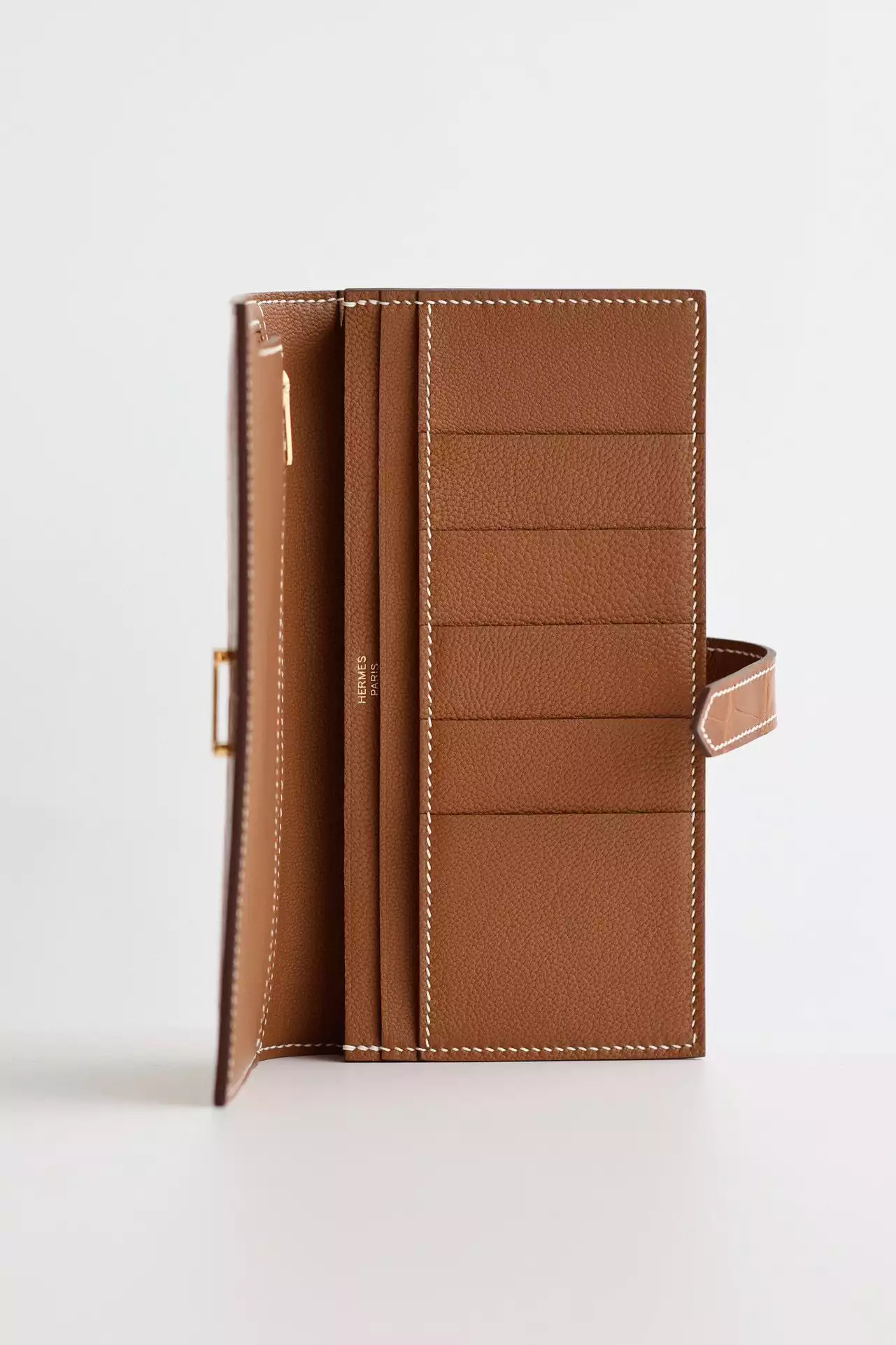 Hermes Bearn Long Wallet in Gold Matte Alligator Leather – HW164