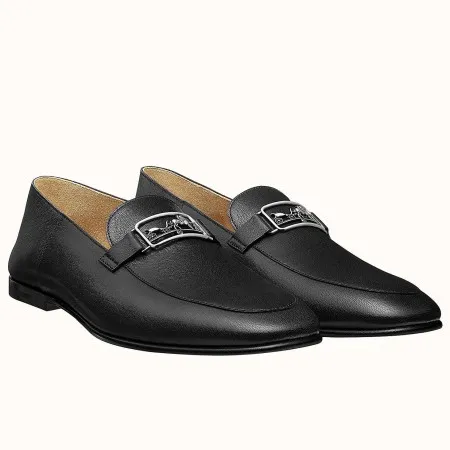 Hermes Men’s Tenor Loafers In Black Calfskin – HM014