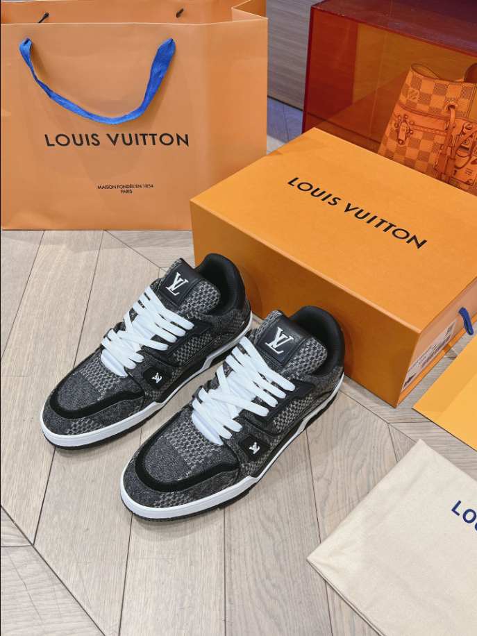Louis Vuitton Trainer Black Damier 3D Denim Sneaker – LVS208