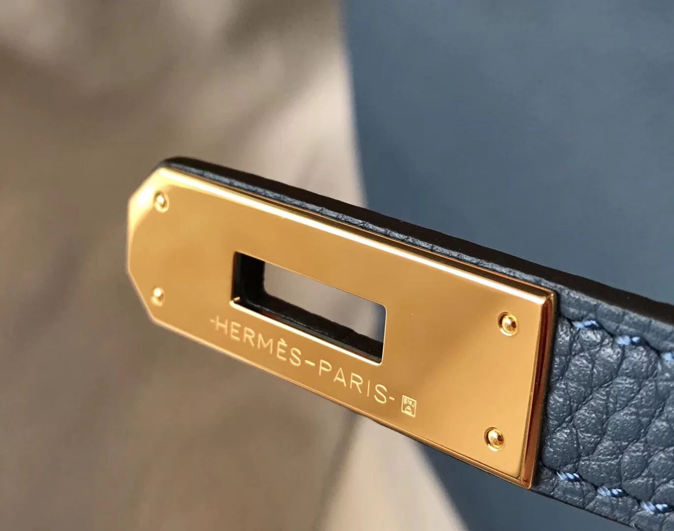 Hermes Blue Agate Clemence Birkin 30cm Bag – HW034