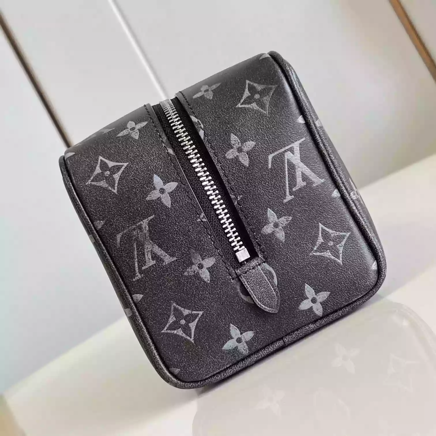 LOCKER DOPP KIT BLACK BRUSHED MONOGRAM COWHIDE LEATHER M11670 – LW399