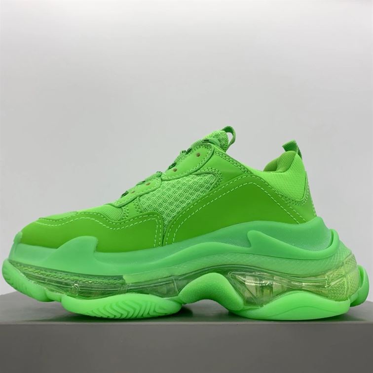 BALENCIAGA TRIPLE S CLEAR SOLE IN NEON GREEN – BLA019