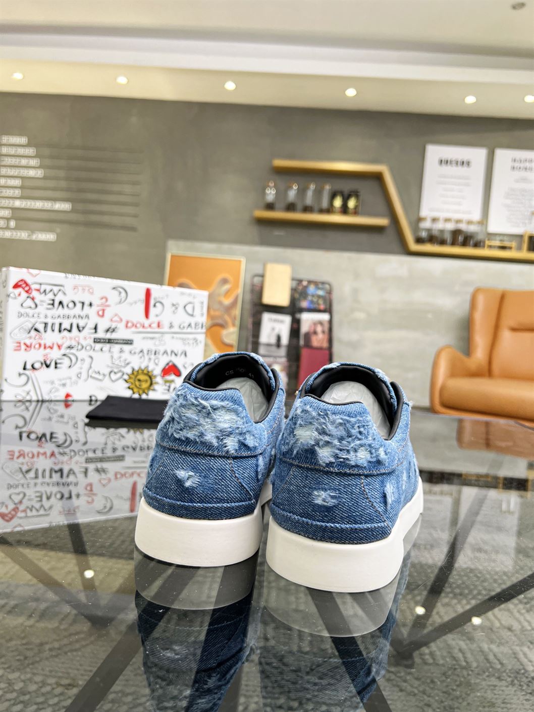 DOLCE & GABBANA DENIM PATCHWORK SNEAKERS – DG024