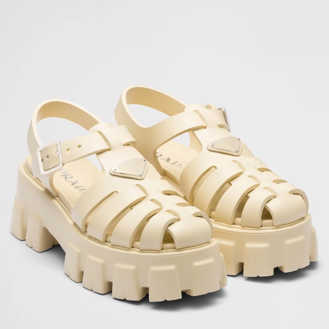 PRADA FOAM SANDALS IN QUARTZ RUBBER – PSD002