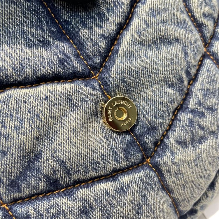 YSL MEDIUM PUFFER IN SUEDE AND DENIM – YB062