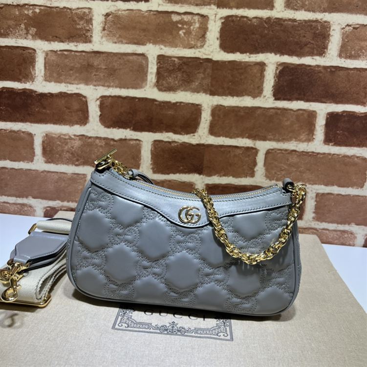 GUCCI GG MATELASSE HANDBAG WITH GREY LEATHER – GB90