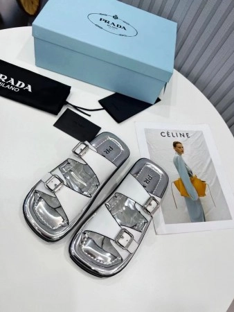 PRADA DOUBLE-STRAP SANDALS IN WHITE LEATHER – PSD045