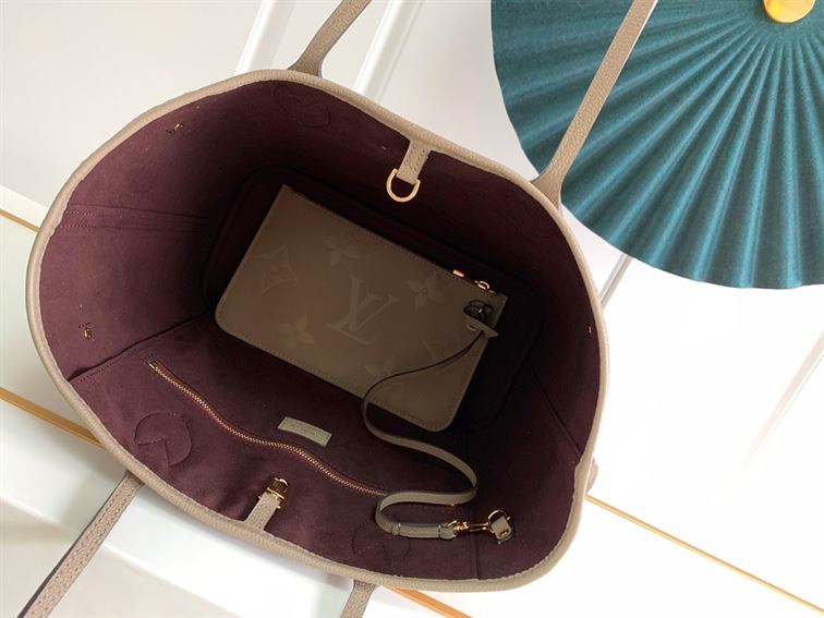 LOUIS VUITTON NEVERFULL MM TOURTERELLE MONOGRAM EMPREINTE – LW035