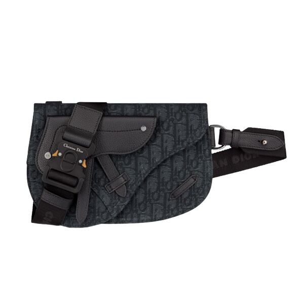 DIOR SADDLE POUCH BLACK OBLIQUE JACQUARD – DIO003