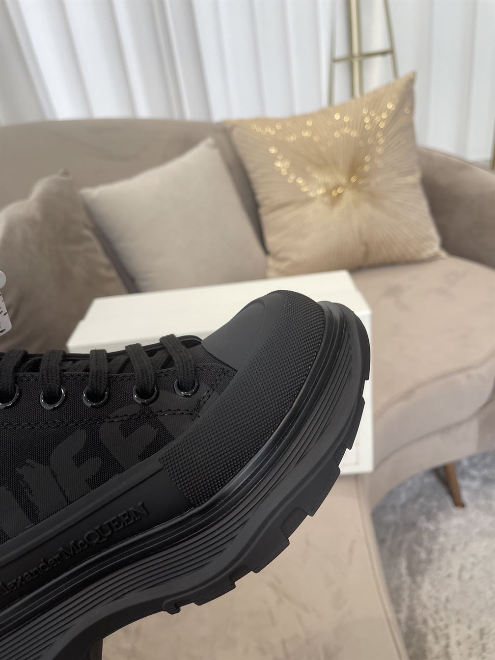 ALEXANDER MCQUEEN GRAFFITI TREAD SLICK HIGH-TOP SNEAKERS – ALD034