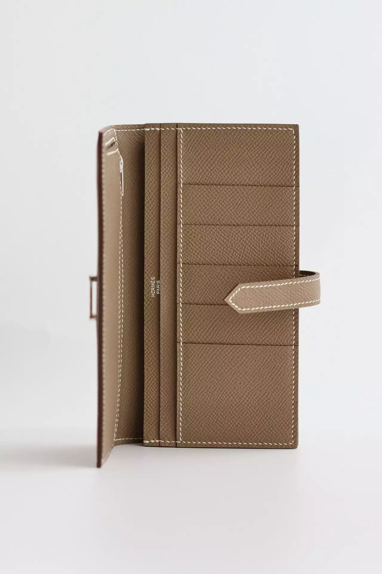 Hermes Bearn Long Handmade Wallet in Taupe Epsom Calfskin – HW144