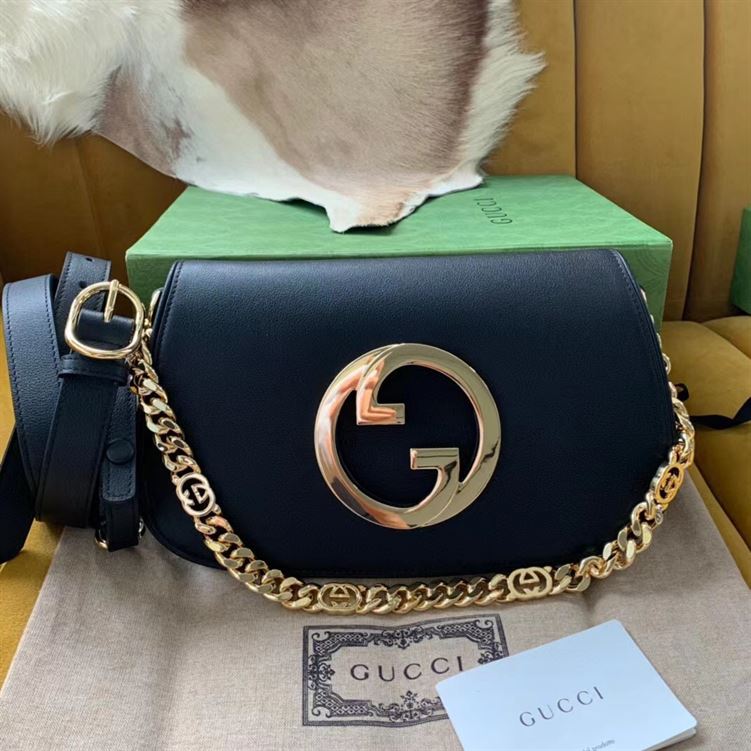 GUCCI BLONDIE SHOULDER BAG IN BLACK LEATHER – GB80