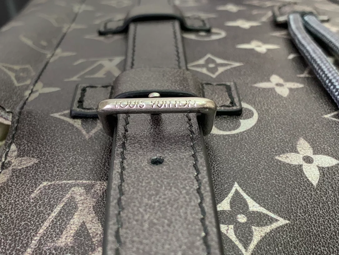 Christopher MM Backpack Black Brushed Monogram Cowhide Leather – LW159