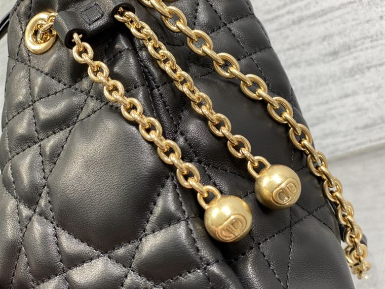 DIOR MEDIUM DIOR AMMI BAG BLACK SUPPLE MACROCANNAGE LAMBSKIN – DOB031