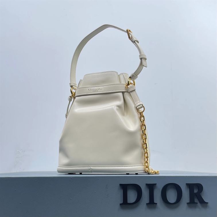 DIOR MEDIUM C EST DIOR BAG WHITE CD EMBOSSED CALFSKIN – DOB041