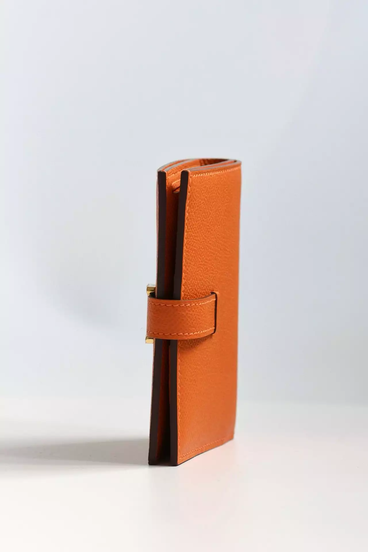 Hermes Bearn Compact Handmade Wallet in Orange Epsom Calfskin – HW149