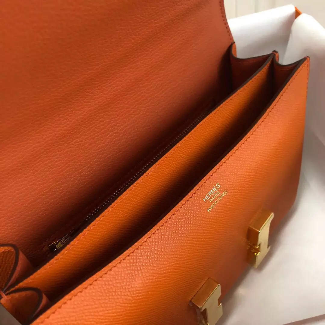 Hermes Orange Constance MM 24cm Epsom Leather Bag – HW041
