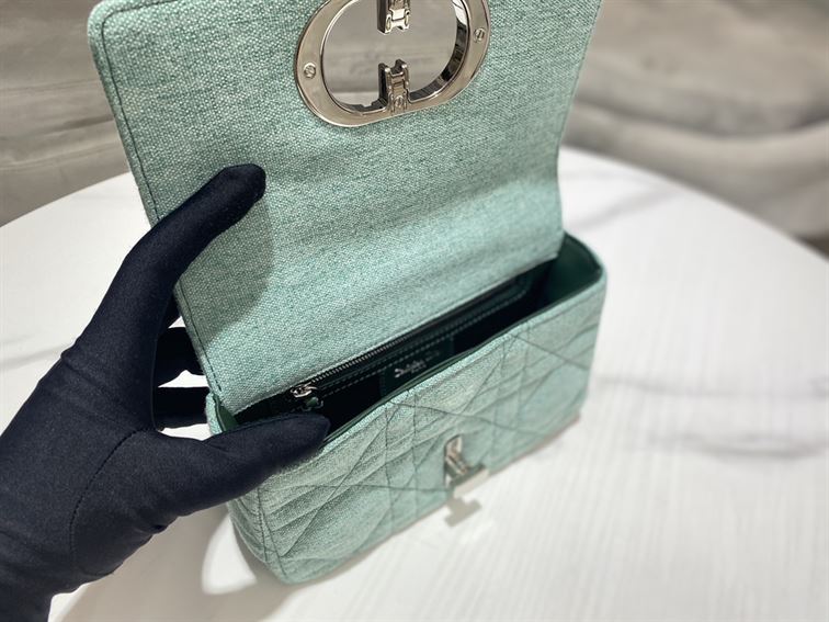 DIOR SMALL DIOR CARO BAG BLUE SUPPLE CANNAGE CALFSKIN – DOB074