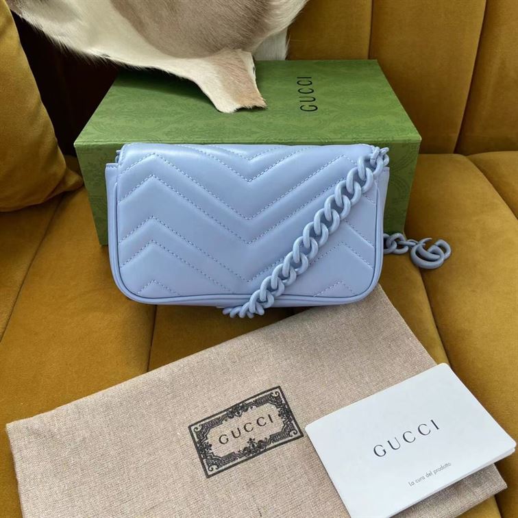 GUCCI GG MARMONT BELT BAG IN BLUE LEATHER – GB67