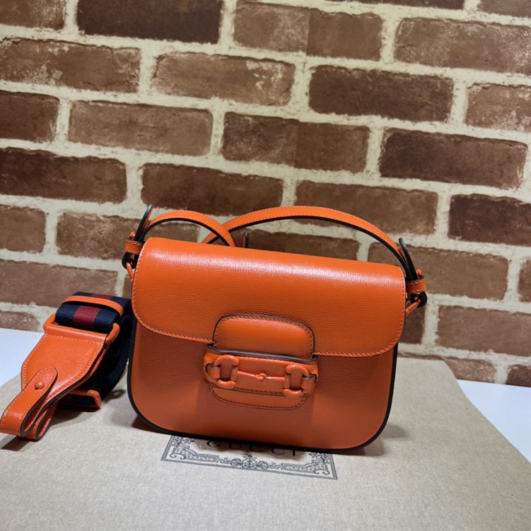 GUCCI HORSEBIT 1955 SMALL SHOULDER BAG ORANGE LEATHER – GB26