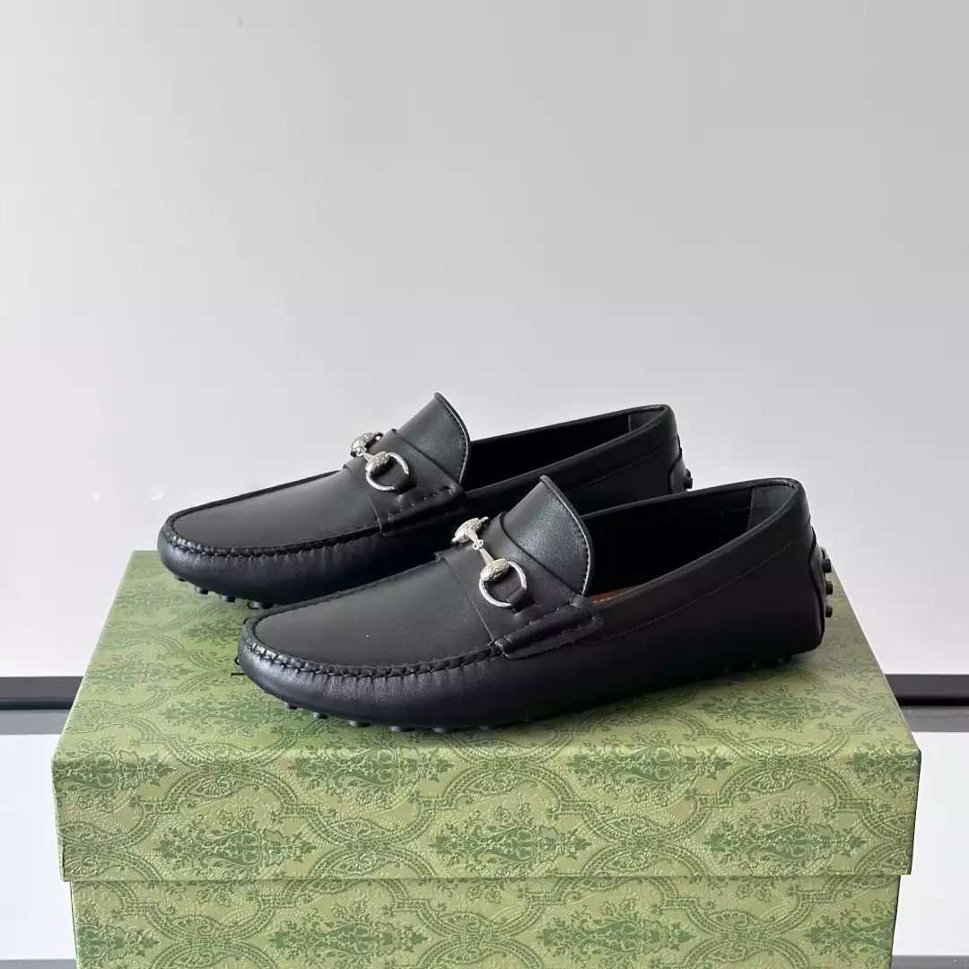 MEN’S DRIVER WITH HORSEBIT BLACK LEATHER – GL098