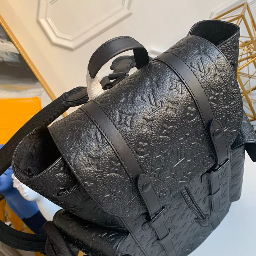 CHRISTOPHER MM BACKPACK BLACK MONOGRAM TAURILLON LEATHER M55699 – LW349