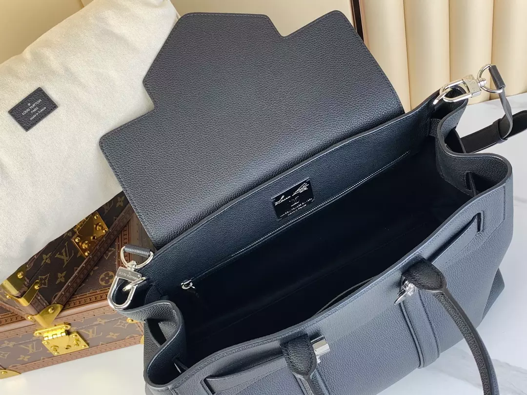 Georges Tote MM Bag Black Cuir Millésimé Leather M23153 – LW208