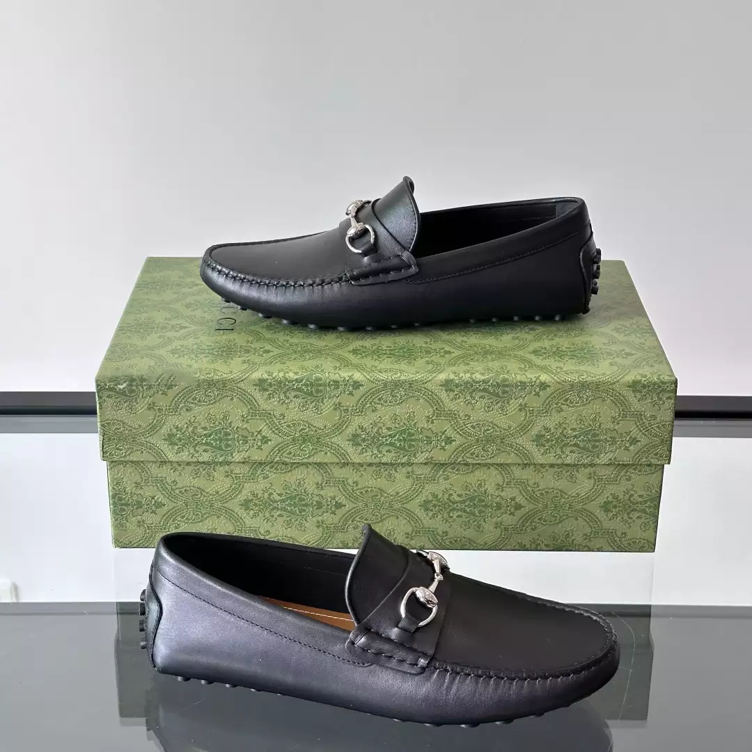 MEN’S DRIVER WITH HORSEBIT BLACK LEATHER – GL098