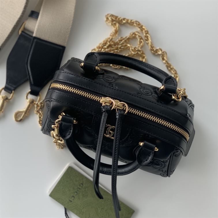 GUCCI GG MATELASSE MINI BAG IN BLACK LEATHER – GB69