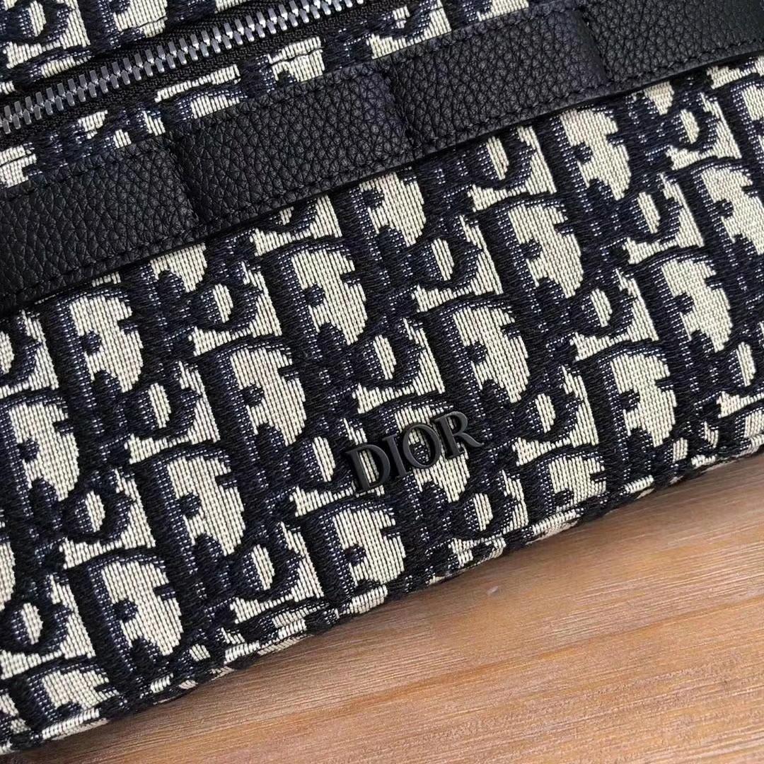 DIOR SAFARI MESSENGER BAG BEIGE AND BLACK DIOR OBLIQUE JACQUARD – DIO001