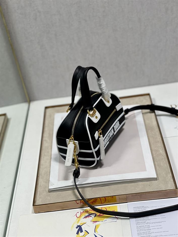 DIOR VIBE ZIP BOWLING MICRO BAG BLACK CALFSKIN – DOB095