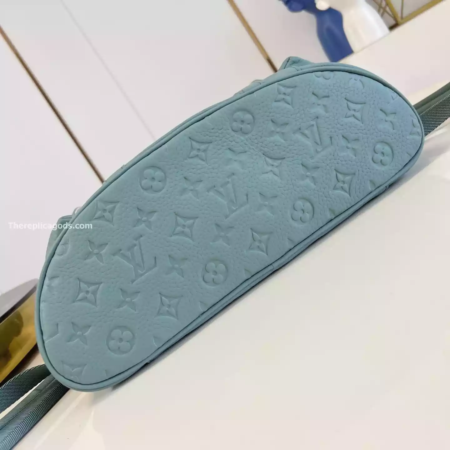 CHRISTOPHER MM BACKPACK MISTY LAKE GREEN MONOGRAM TAURILLON – LW310