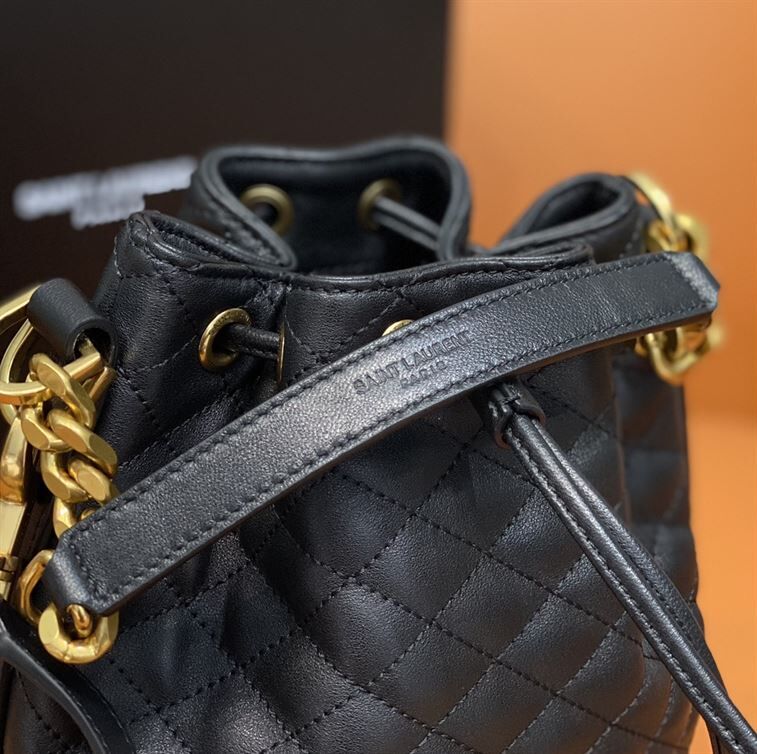 YSL EMMANUELLE SMALL BUCKET BAG IN QUILTED LAMBSKIN – YB043