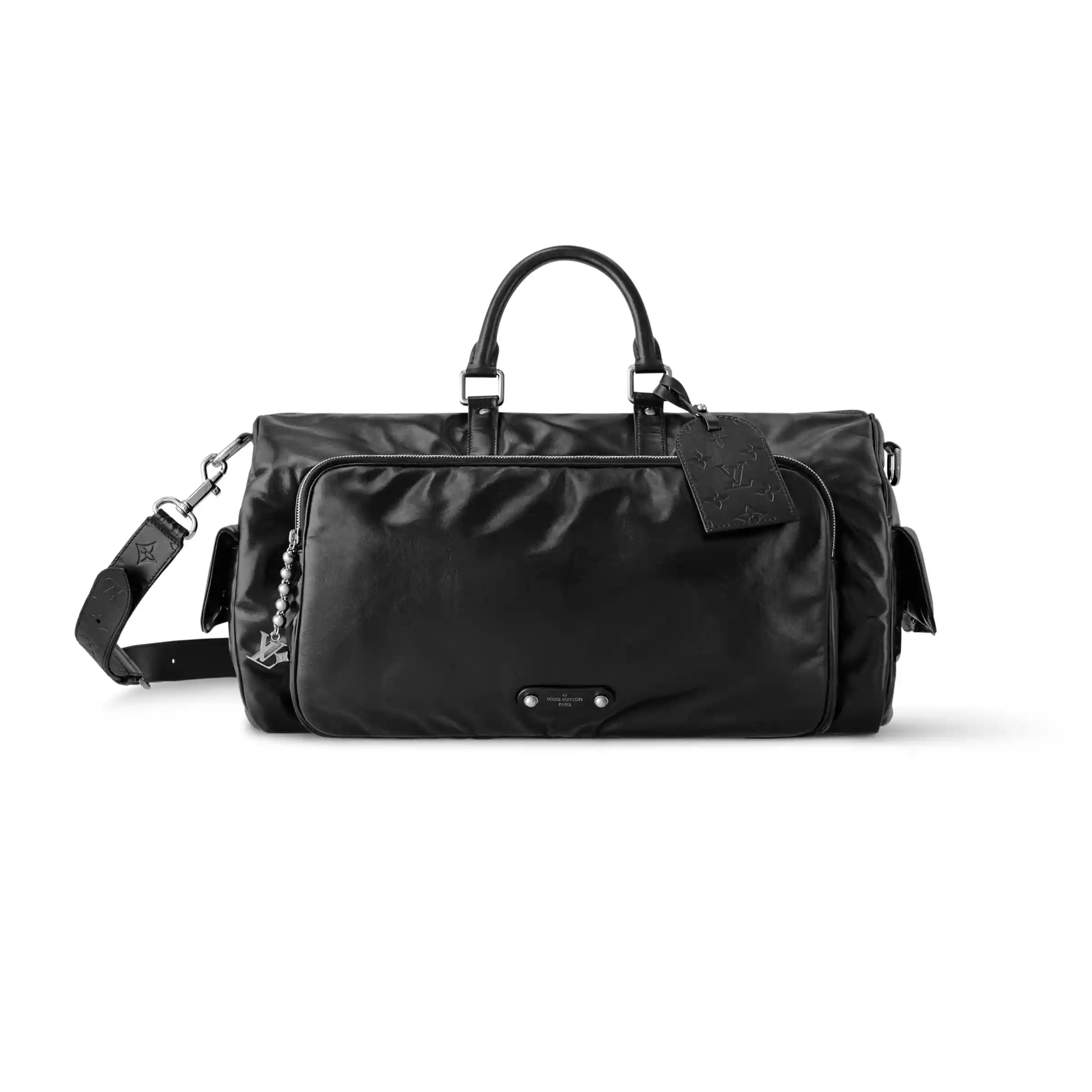 KEEPALL CARGO BANDOULIERE 50 BAG BLACK CALF LEATHER – LW308
