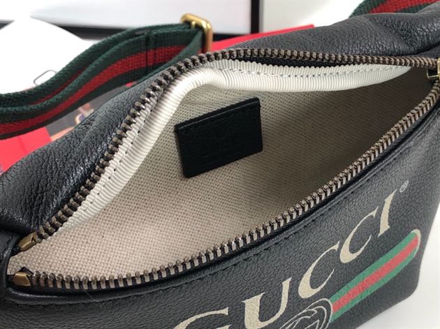 GUCCI LOGO-PRINT LEATHER BELT BAG – BG009