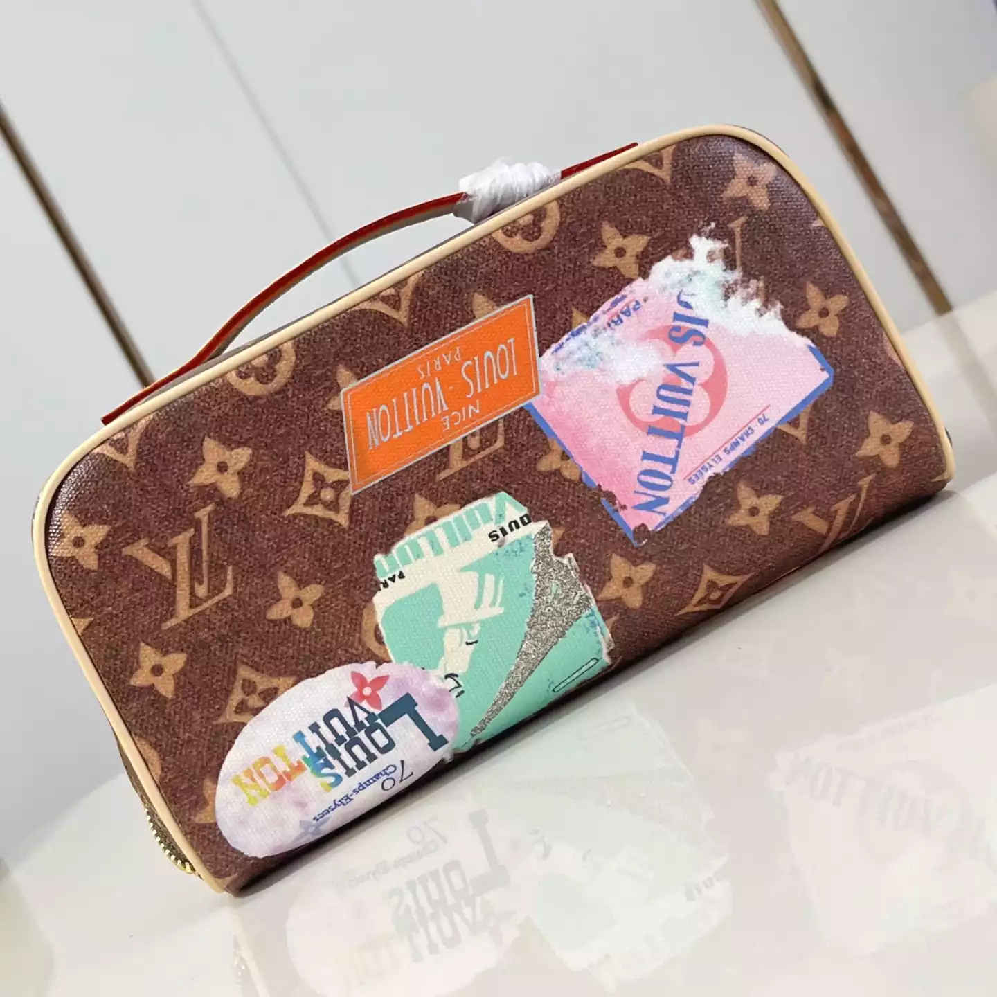 TOILETRY BAG 2 COMPARTMENTS BROWN MONOGRAM CANVAS M14744 – LW394