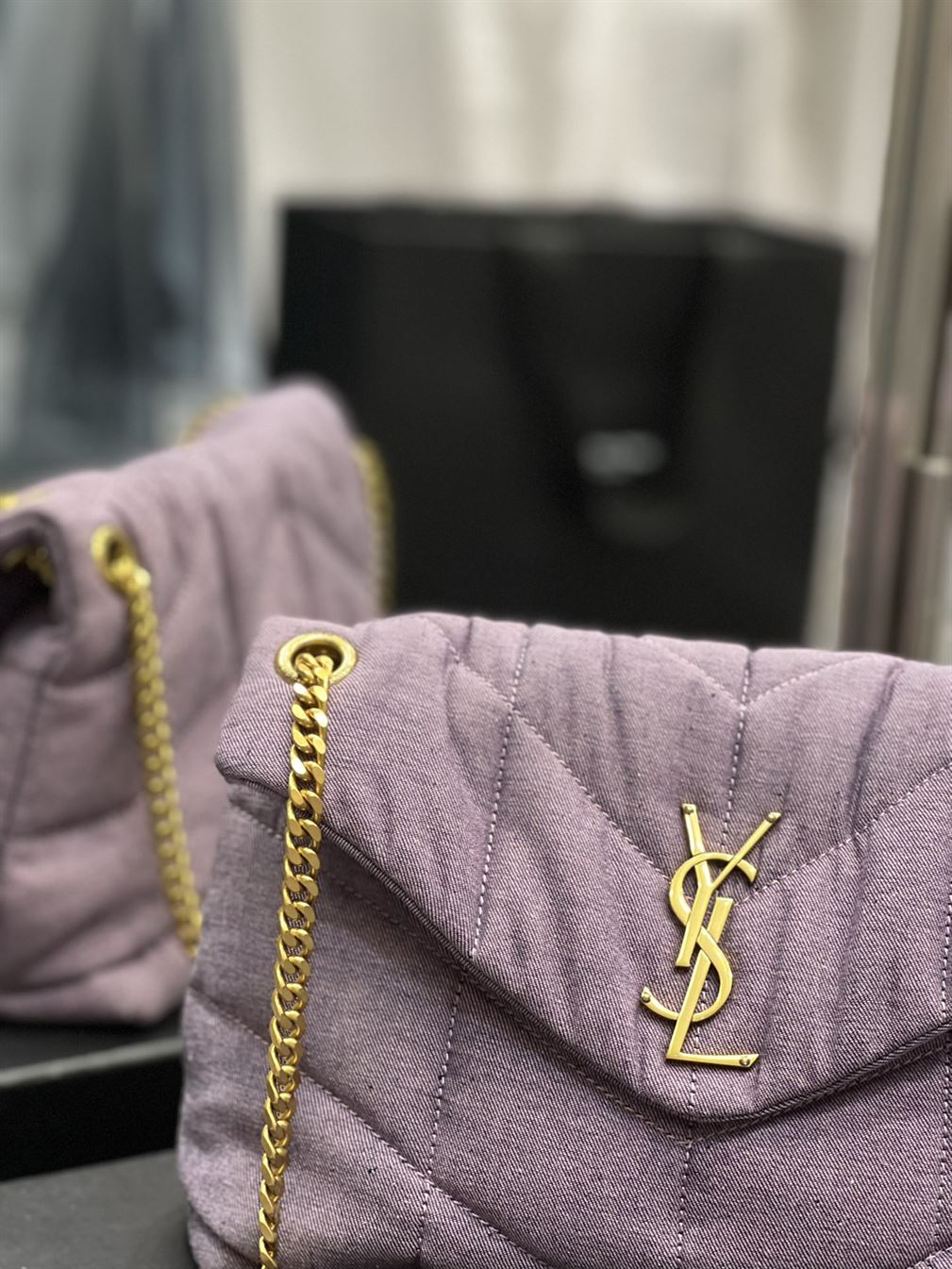 YSL SMALL PUFFER PURPLE BAG – YB057