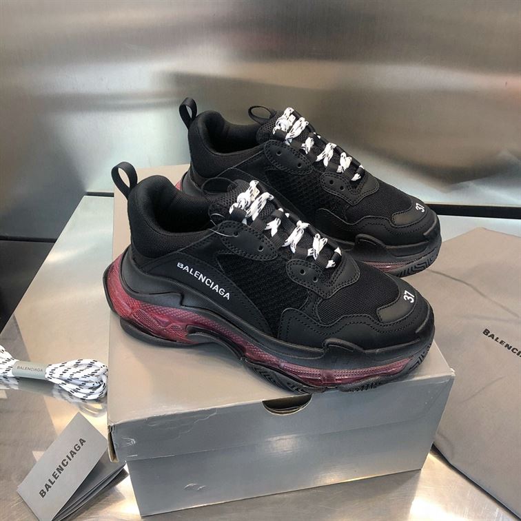BALENCIAGA TRIPLE S BLACK RED CLEAR SOLE – BLA012