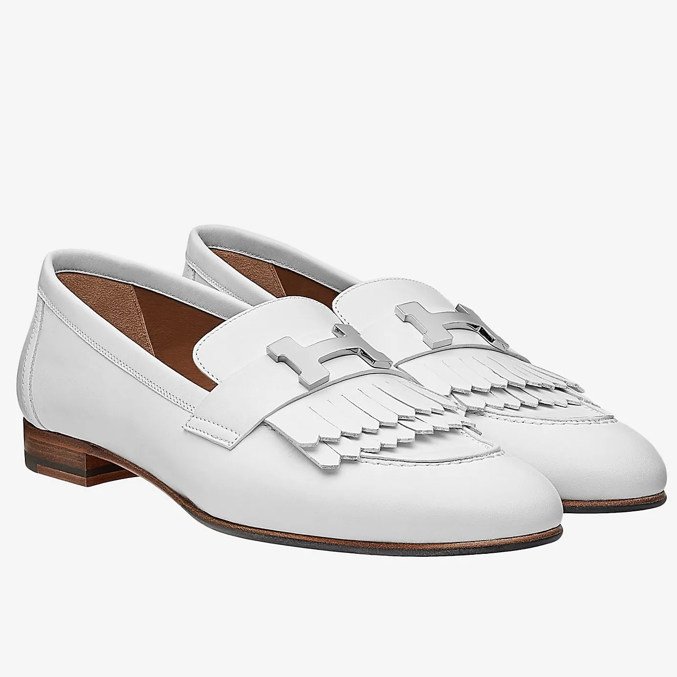 Hermes Women’s Royal Loafers In White Calfksin – HM089