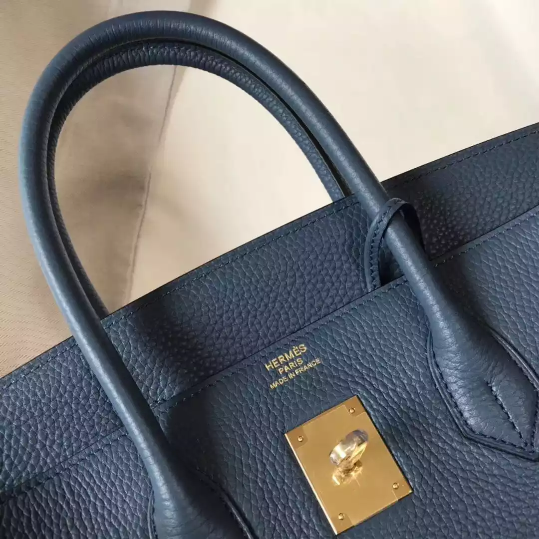 Hermes Blue Agate Clemence Birkin 30cm Bag – HW034