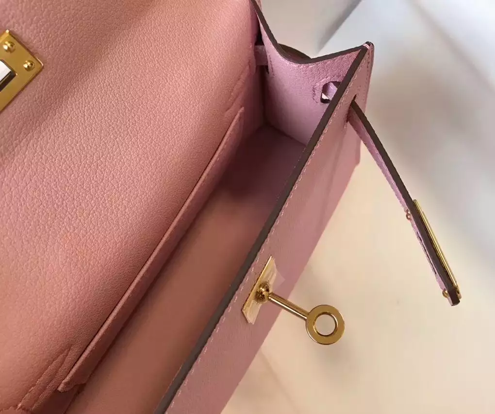 Hermes Kelly Mini II Bag In Mauve Sylvestre Epsom Leather GHW – HW123