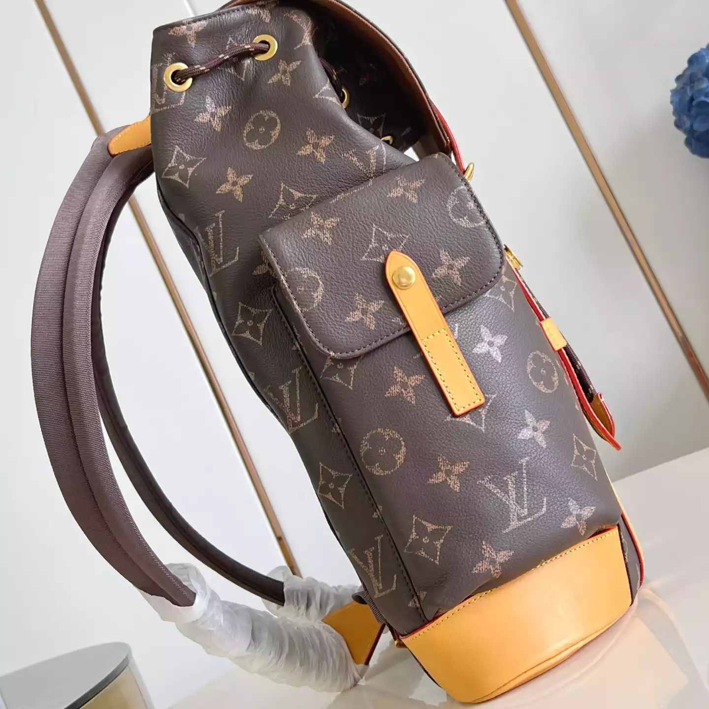 CHRISTOPHER MM BACKPACK BROWN MONOGRAM CALF LEATHER M14038 – LW338